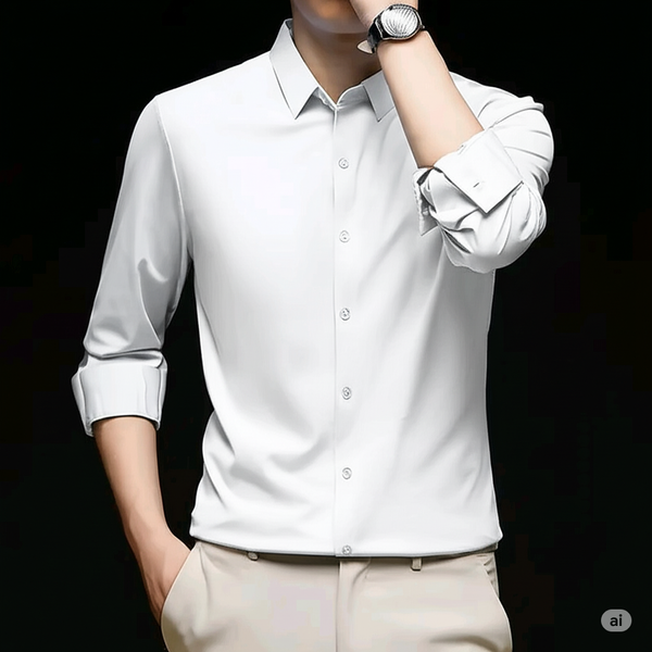 Micro stitch shirt- White (Premium)