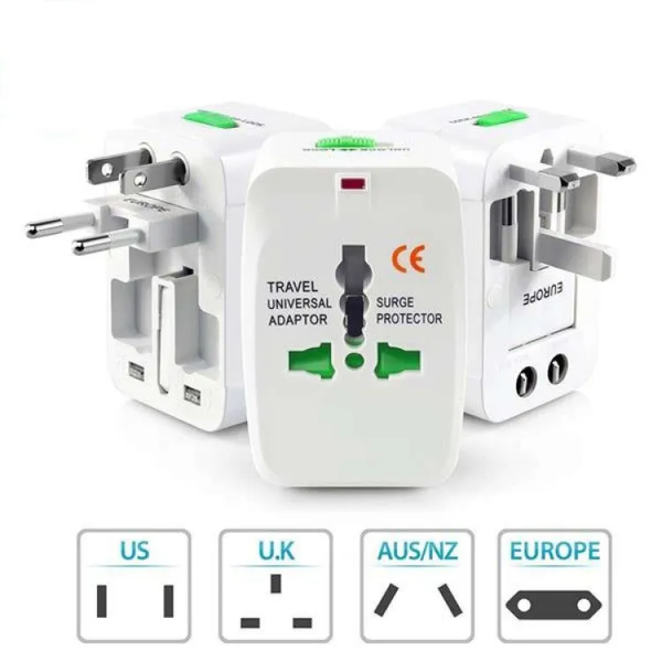TravelAdapt Pro: All-in-One Universal International Power Socket Converter with UK/US/AU/EU/CA Plugs