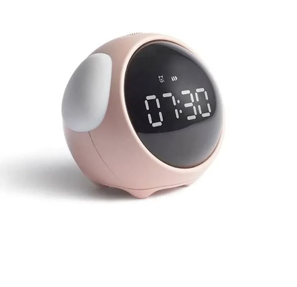 Xiaomi Cute Expression Alarm Clock with Light – Pink Color