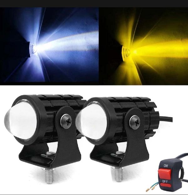 Bike or car mini driving fog light 2 colour white & yellow 1pcs