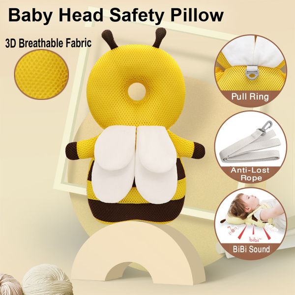 Anti fall baby head safety pillow with anti-lost strap and Sound