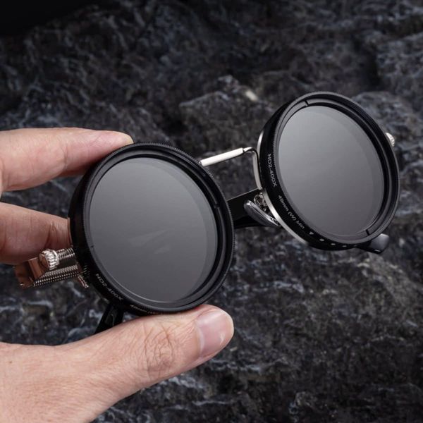 New Arrive 1-9 Adjustable Sunglasses Moonglass-Nd Filter Lenses Adjustable Tint Rounded Polarized Sunglasses