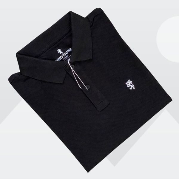 Red Tape Men's Black Polo T-shirt