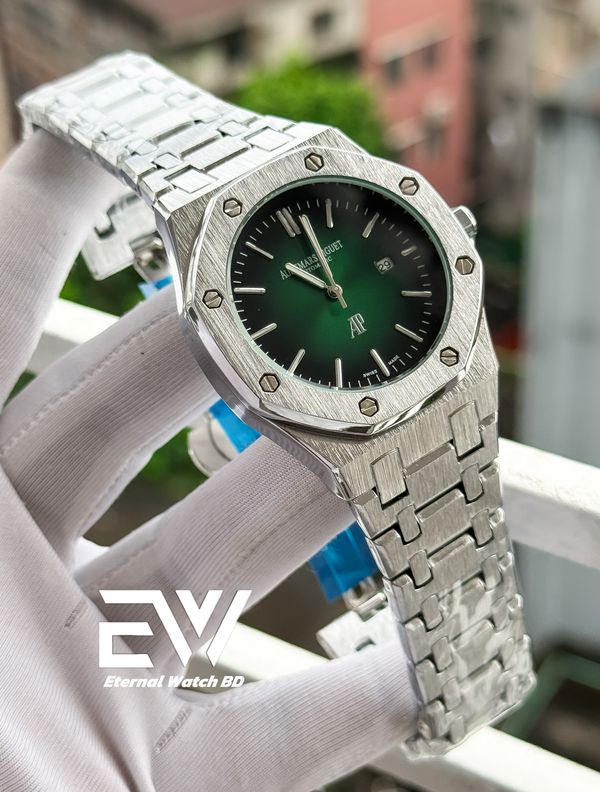 AP CHAIN QUARTZ GREEN DIAL SILVER BODAY