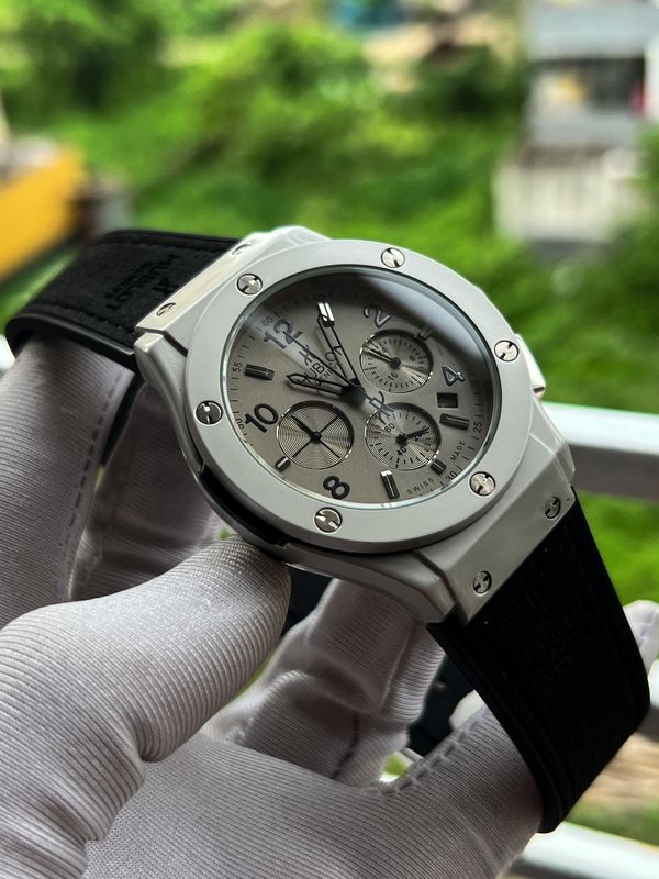 Hublot Big Bang Black Belt Silver Case Gray Dial AA Grade