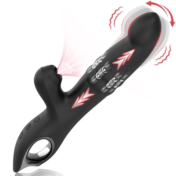 Female Clit Sucker Rabbit Vibrator Vibrating Sucking Swing Vagina GSpot Dildo Masturbator Three Motor Massager Sex Toy for Women