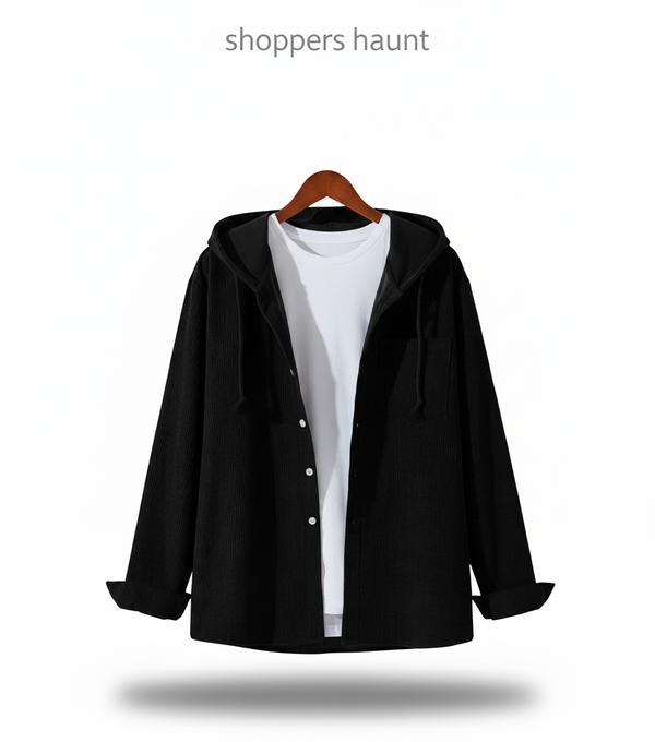 corduroy hooded shirt for winter 0057