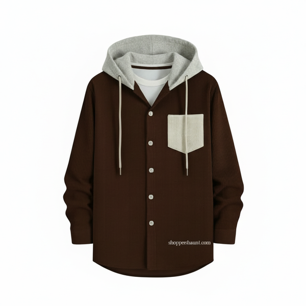 Export corduroy Hooded shirt 017