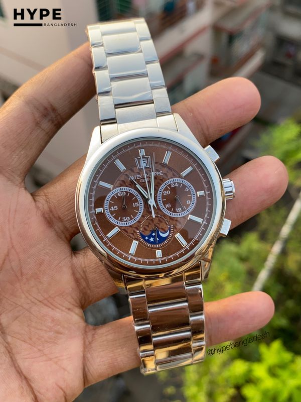 patek chronograph brown dial
