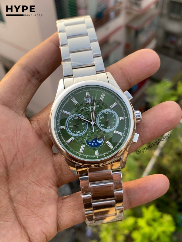 patek chronograph green dial