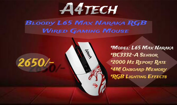 A4tech Bloody L65 Max Naraka RGB Wired Gaming Mouse