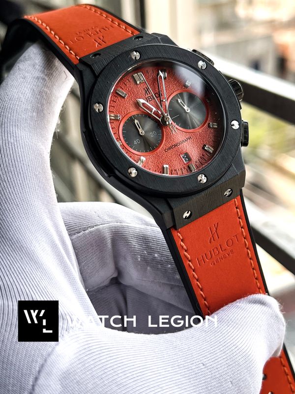 HUBLOT CLASSIC FUSION BLACK CASE ORANGE BELT ORANGE DIAL V2