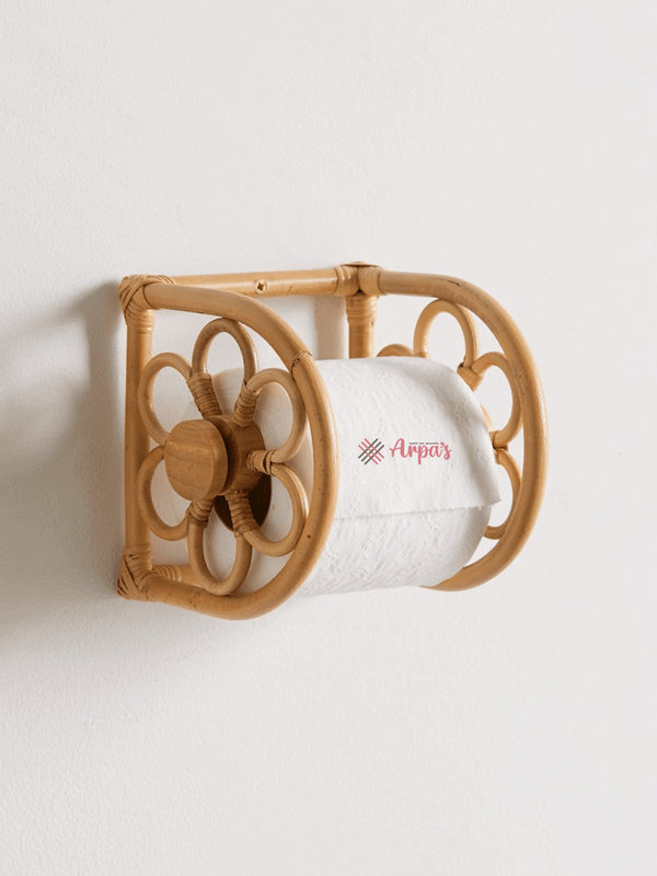 Rattan Made Round Tissue Holder