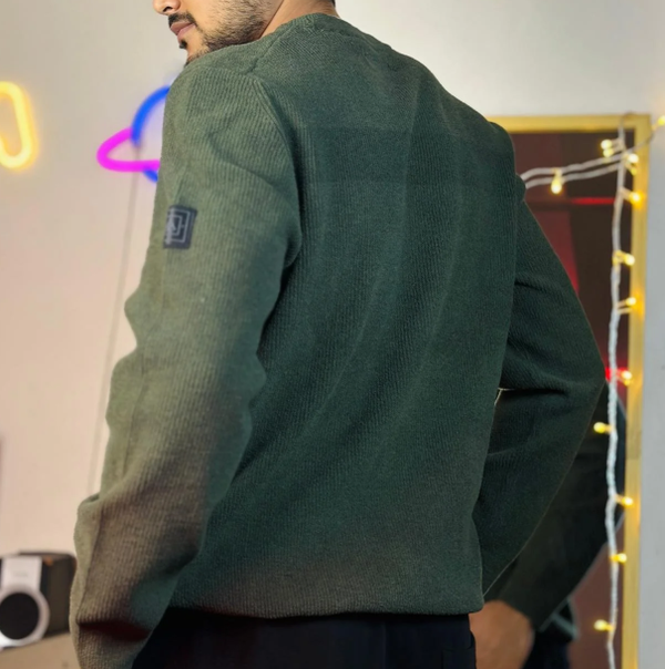 Forest Green Oversized Round Neck Sweater