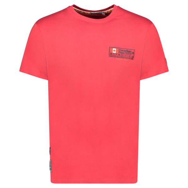 Canadian Peak JOFFROYEAK Homme - T-Shirt Col Rond avec Impressions et Drapeau Rouge