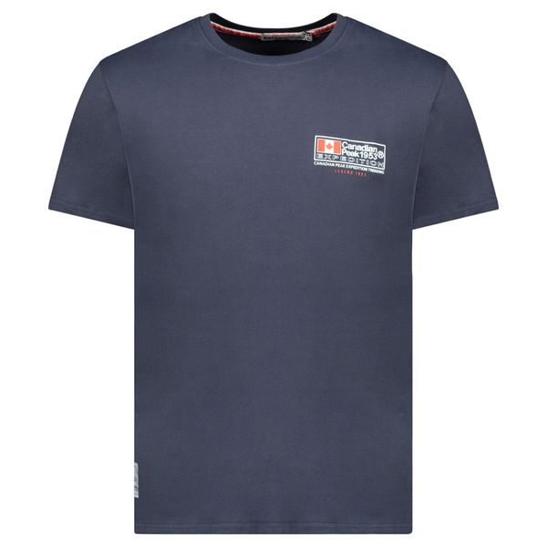 Canadian Peak JOFFROYEAK Homme - T-Shirt Col Rond avec Impressions et Drapeau Marine