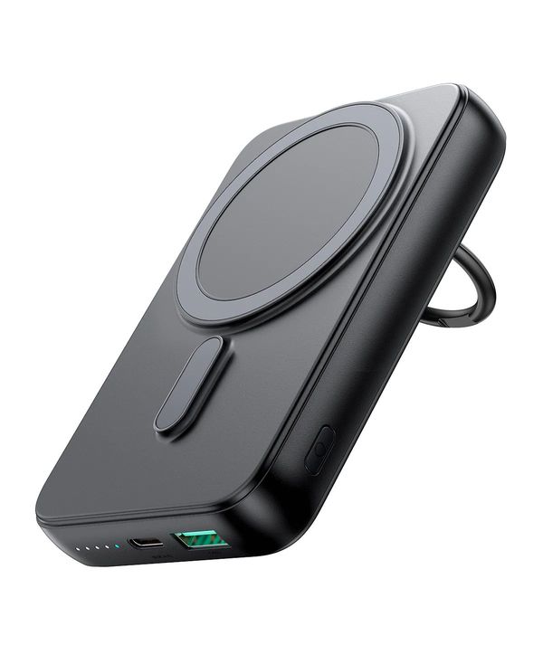 Joyroom JR-W050 20W 10000mah Magnetic Wireless Power Bank with Ring Holder- Black Color পাওয়ার ব্যাংক ।