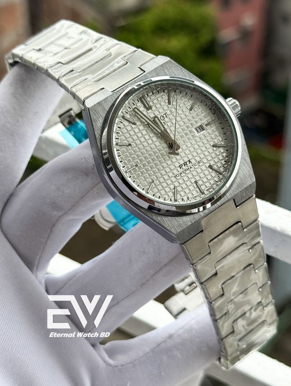 TISSOT PRX WHITE DIAL SILVER BODY