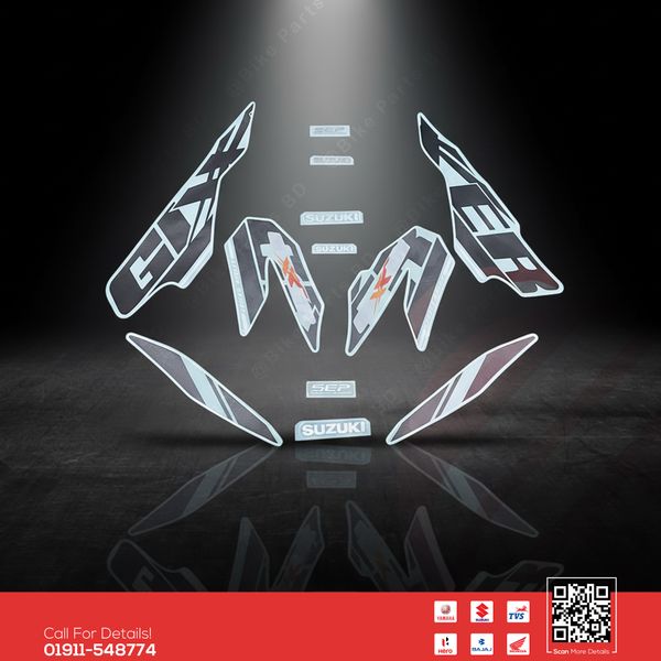 Full Set Sticker for Suzuki Gixxer Monotone (Old Model, Red Color) bike.