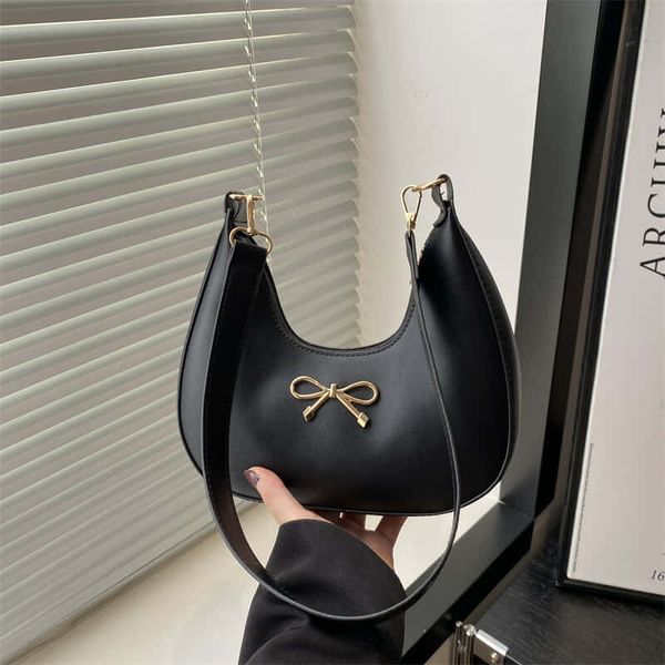 Solid Colour Bowknots Armpit Bag