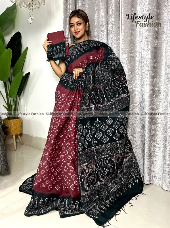 প্রিমিয়াম কোয়ালিটি আরামদায়ক কটন শাড়ি (LF-S25-14)