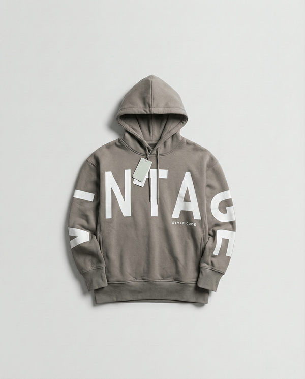 VINTAGE Style Code Hoodie // Heavyweight Grey