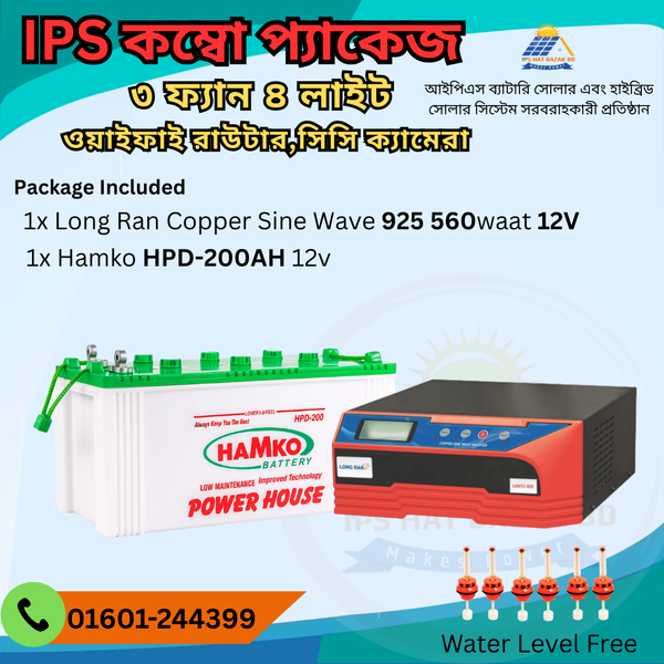 3-Fan 4-Light Combo Package Copper IPS/UPS For Small Families