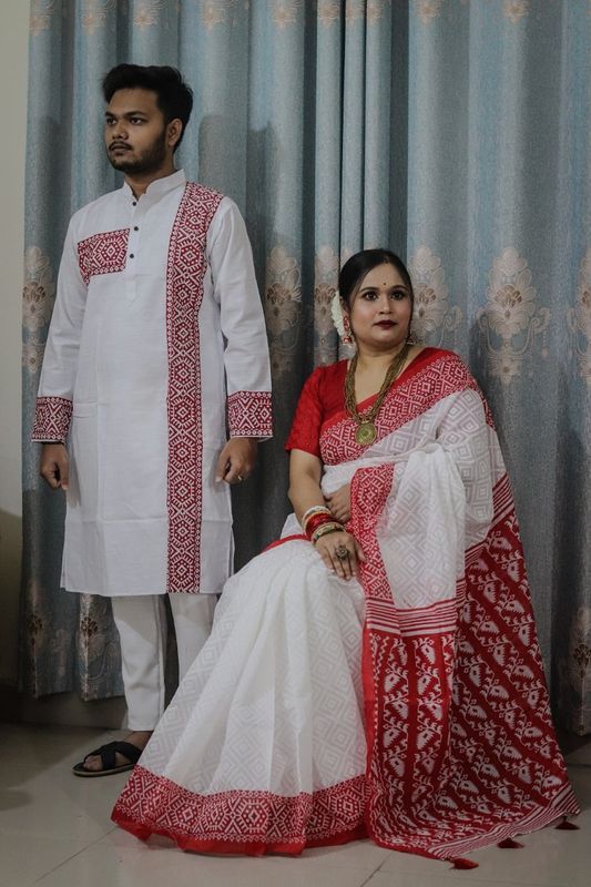 পাঞ্জাবি & শাড়ি কাপল সেট