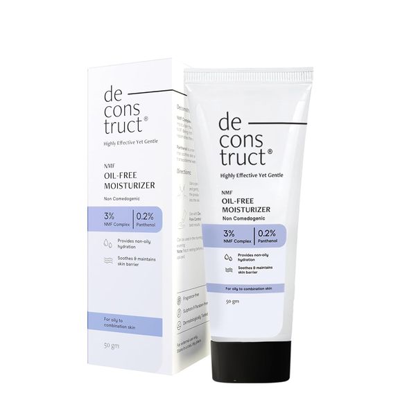 Deconstruct Oil-Free Moisturizer For Oily Skin | 3% NMF Complex + 0.2% Panthenol | Lightweight Gel Moisturizer 50gm