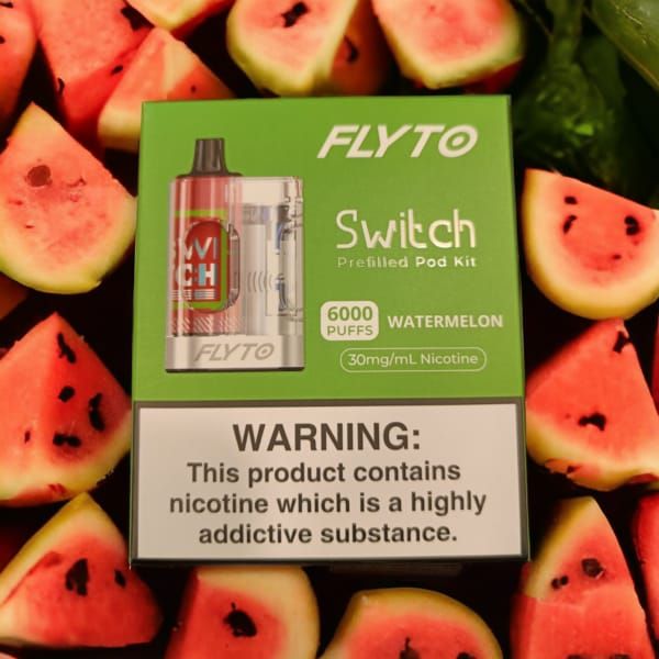 Flyto Switch watermelon 6000 Puffs Disposable Pod Kit – Rechargeable, 8ml E-liquid, Type-C Charging