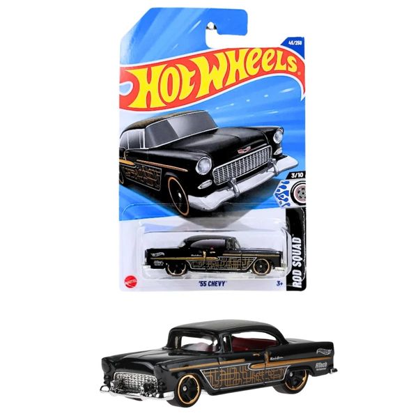 Hot Wheels '55 Chevy, specifically from the HW Rod Squad Series 2025.