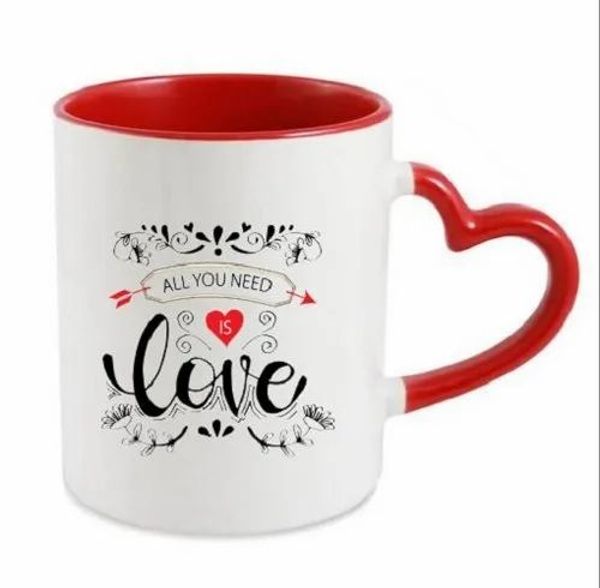 Customize China Rim Mug Colour Border With Photo