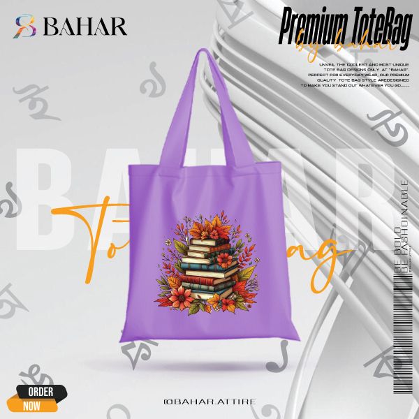Books & Flowers Tote Bag