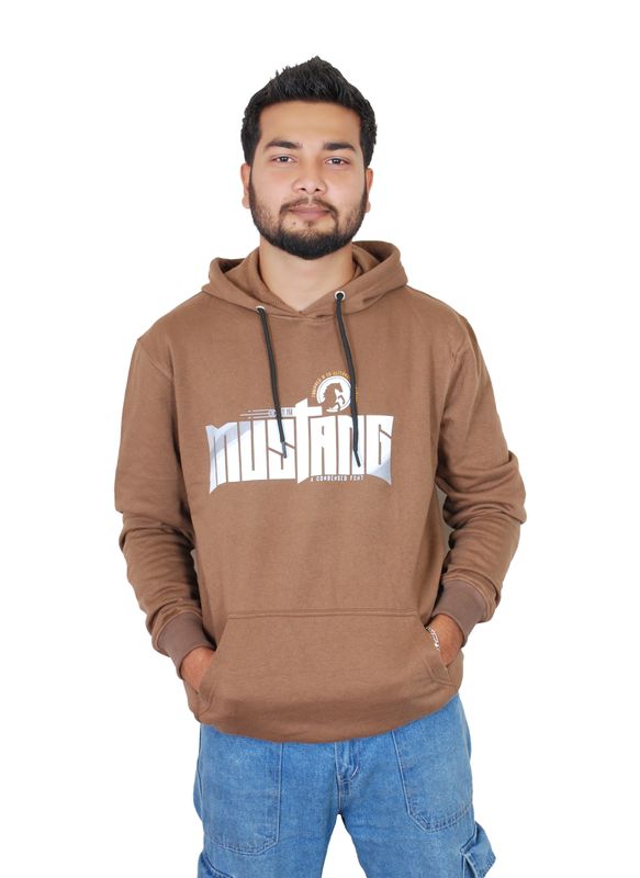 The Mustang Graphic Pullover Hoodie - Rich Brown