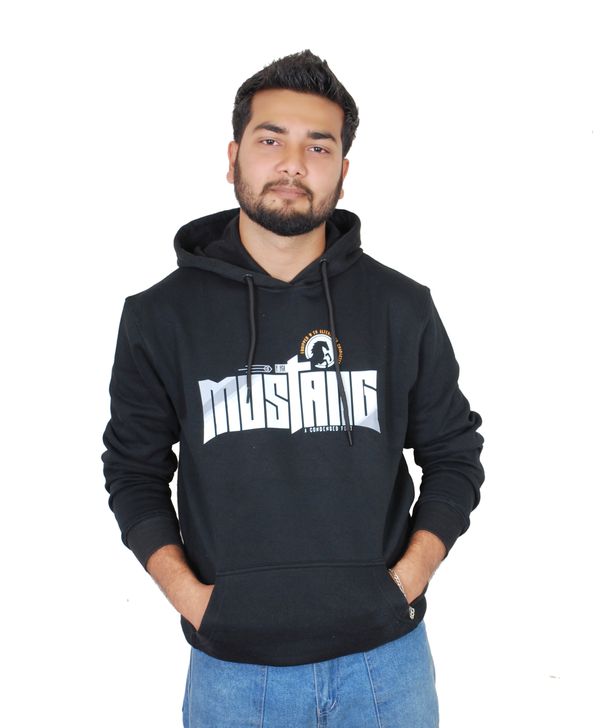 The Mustang Graphic Pullover Hoodie - Black