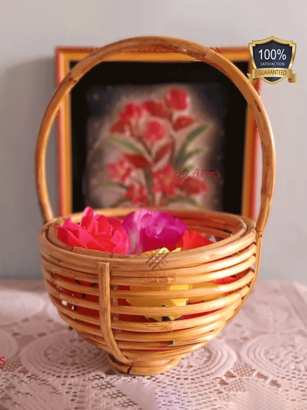 Rattan Handmade Fruits and Flowers Basket