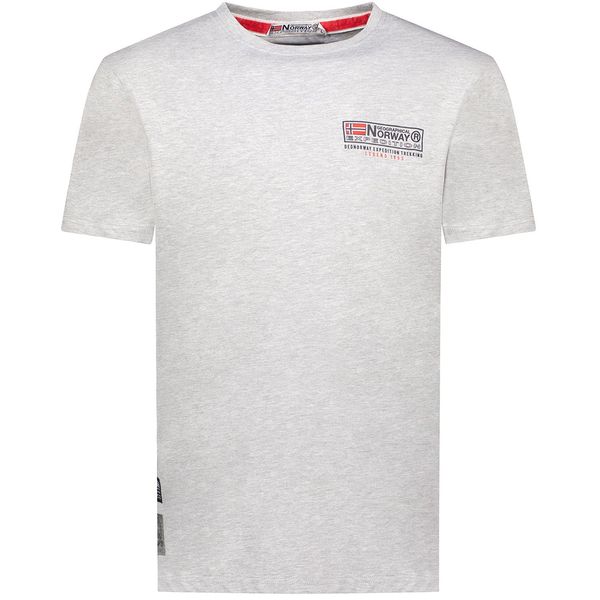 Men's T-Shirt Short Sleeve with Light Grey Flag