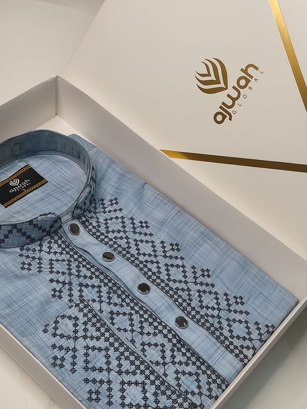 Ice Blue Heritage Panjabi