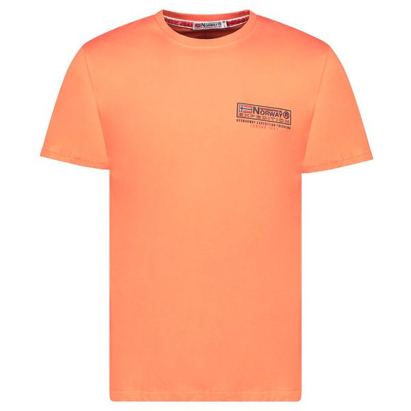 T-Shirt Men Short Sleeve with Coral Flag