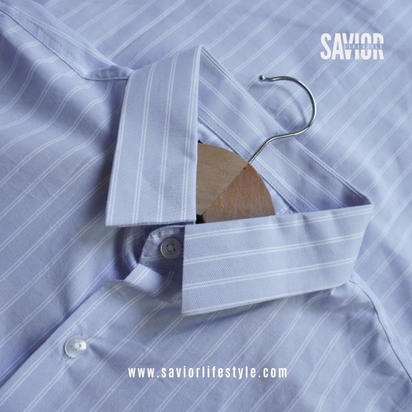 Cloudy Blue Stripe - Old Money Full Sleeve Shirt