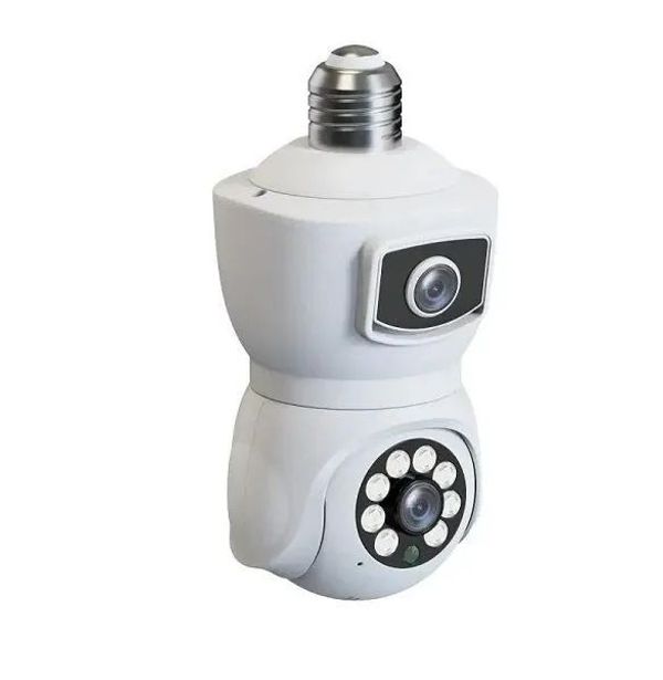 V380 E9 Dual Lens Bulb PTZ IP Camera- White Color আইপি ক্যামেরা ।