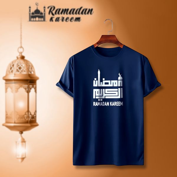Ramadan Karim printed cotton fabric men's t shirt