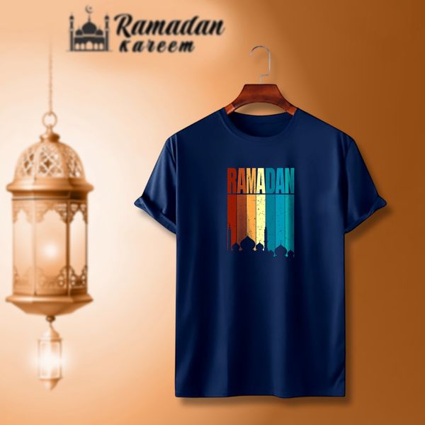 Ramadan printed cotton fabric men's t shirt