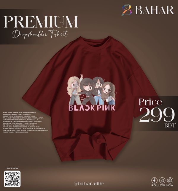 Oversized T-Shirt (Black Pink)