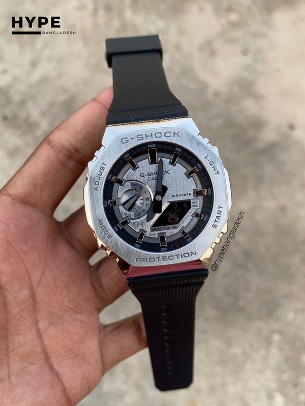 GSHOCK metal model silver case silver dial