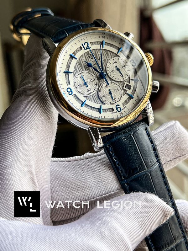 PATEK BLU BELT GOLDEN BEZEL ANTIQ DIAL