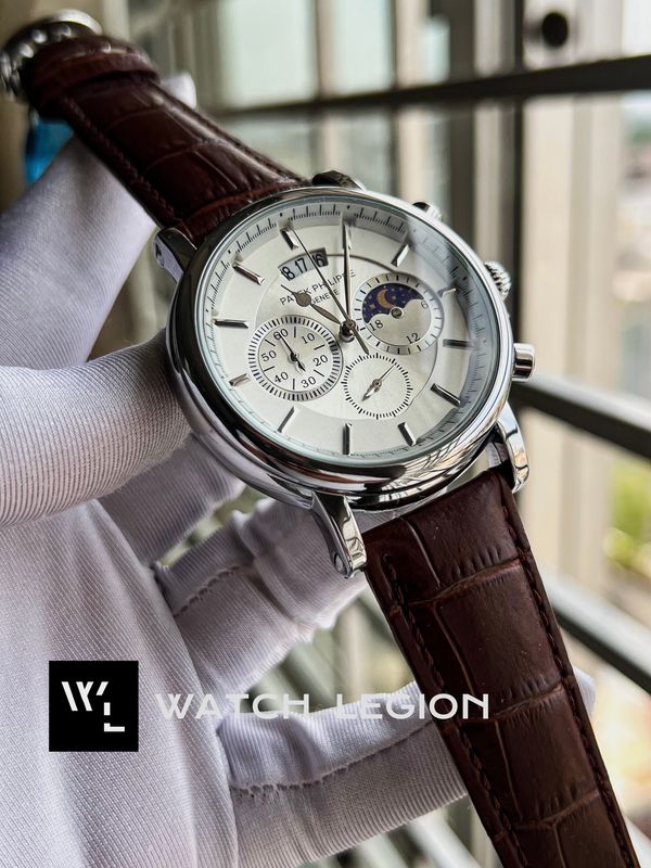 PATEK BROWN BELT RG CASE, WHITE DIAL, WHITE SUB