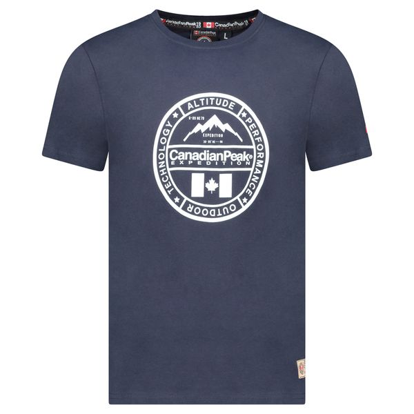 T-Shirt Col Rond avec Impressions et Drapeau MARINE