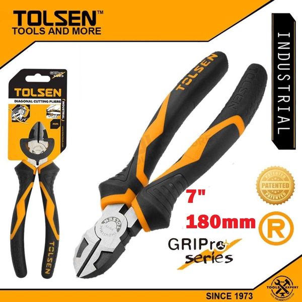 TOLSEN 7" Diagonal Cutting Pliers (180mm) Industrial GRIPro Series Model: 10019