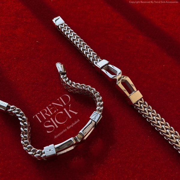 CROSS BAR MENS BRACELET (Silver)